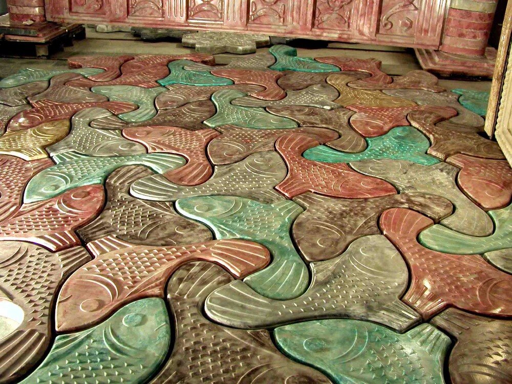 Plastic molds for concrete paving slabs concrete "Trout" for paving Plaster Stone Tiles Paving Slabs