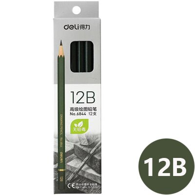 Deli 2h-8b Set Tekening Schetsen Potlood Zacht Veilig Niet Giftig Standaard Potloden Professionele Kantoor School Potlood: 12B