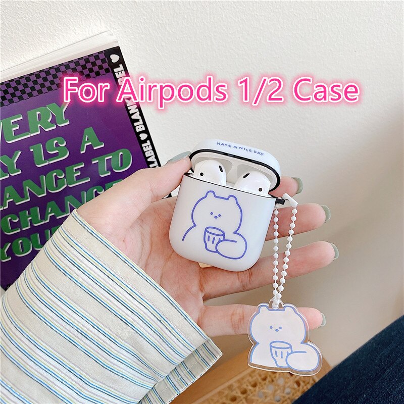 Cute Bear Earphone Case For Apple AirPods 3 2 1 Charging Box Capa For air pods Pro Cases Funny IMD Headphone Protection Covers: 2Y244-02-For airpods