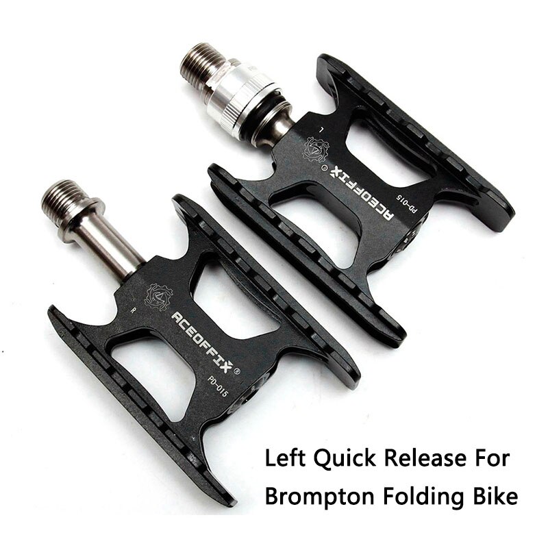 Aceoffix pedał rowerowy, robić roweru Brompton Ti, 3 łożyska, tytanowy, aluminiowy, szybkie odpinanie, Mks, części rowerowe: czarny L release