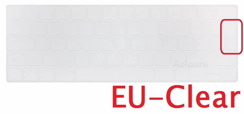 Eu Layout Spaans Cover Voor Macbook Pro 13 15 Touch Bar Eu Spaans Toetsenbord Cover A1706 A1989 a1707 A1990 Huid: EU -Clear