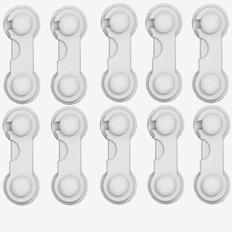 Verrouillage de sécurité d'armoires pour enfants, protection pour bébés de serrure de porte et tiroirs, en plastique, 10 pièces: white 10pc