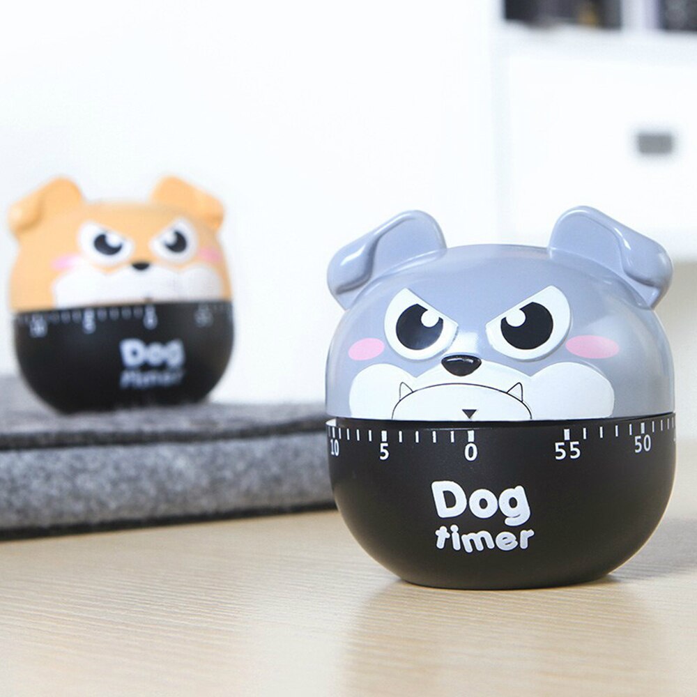 1PC Funny Lovely Animal Dog Timer Cartoon Kitchen Mechanical Clock Set Time Reminders Countdown Cooking Tools Supplies