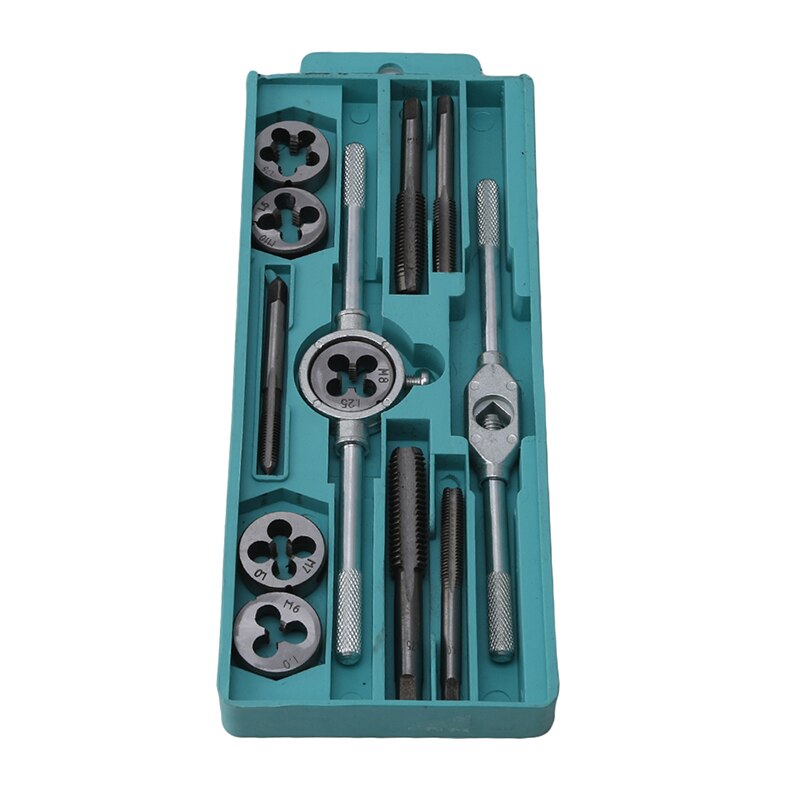 Alloy Steel Taps And Dies Set Screw Thread & Tap Wrench & Die Wrench Manual Metric Tapping Tool Kits 12 Pcs/set