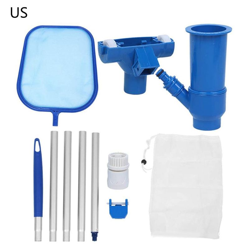 Swimming Pool Maintenance Cleaner Tool Kit Hand Held Water Vacuum Skimmer Kit P31E