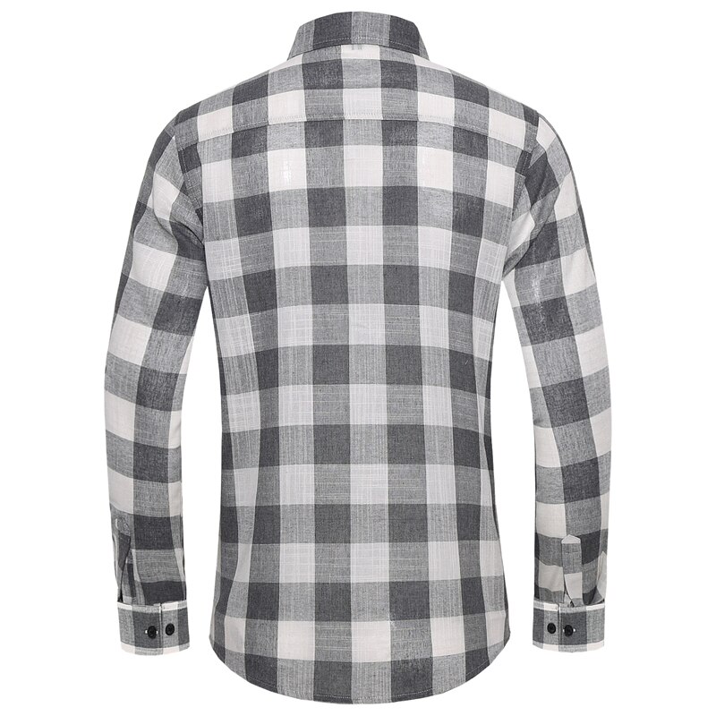 Plus size 5xl 6xl 7xl rutig långärmad herrskjorta vår höst affärsarbete fritidskläder dagliga skjortor manligt märke