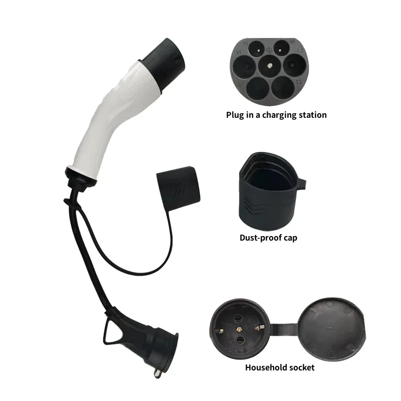 16A 3.5kw Type2 to Schuko Adapter Mennekes Type 2 to European Domestic Socket for Electric Scooters E-Bikes