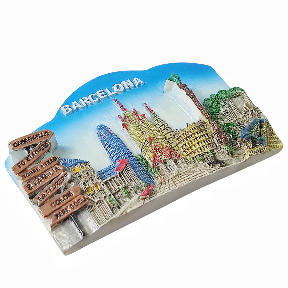 Aimant de réfrigérateur 3D Barcelone espagne, Souvenir en résine, Collection d'autocollants magnétiques pour réfrigérateur, décoration de la maison