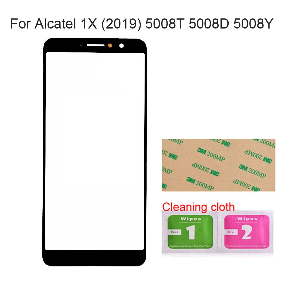 Panneau avant en verre pour Alcatel 1X ) 5008T 5008D 5008Y, couvercle extérieur en verre, pièces d&#39;assemblage: 5008 Black