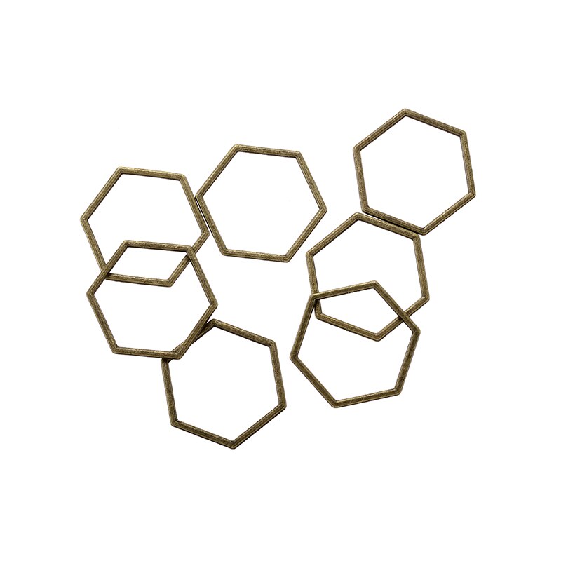 Yuenz 10Pcs 7 Kleur Mini Hexagon Charm Hollow Lijm Blank Hanger Lade Bezel Charms Diy Armband Ketting Handgemaakte Bezel mold