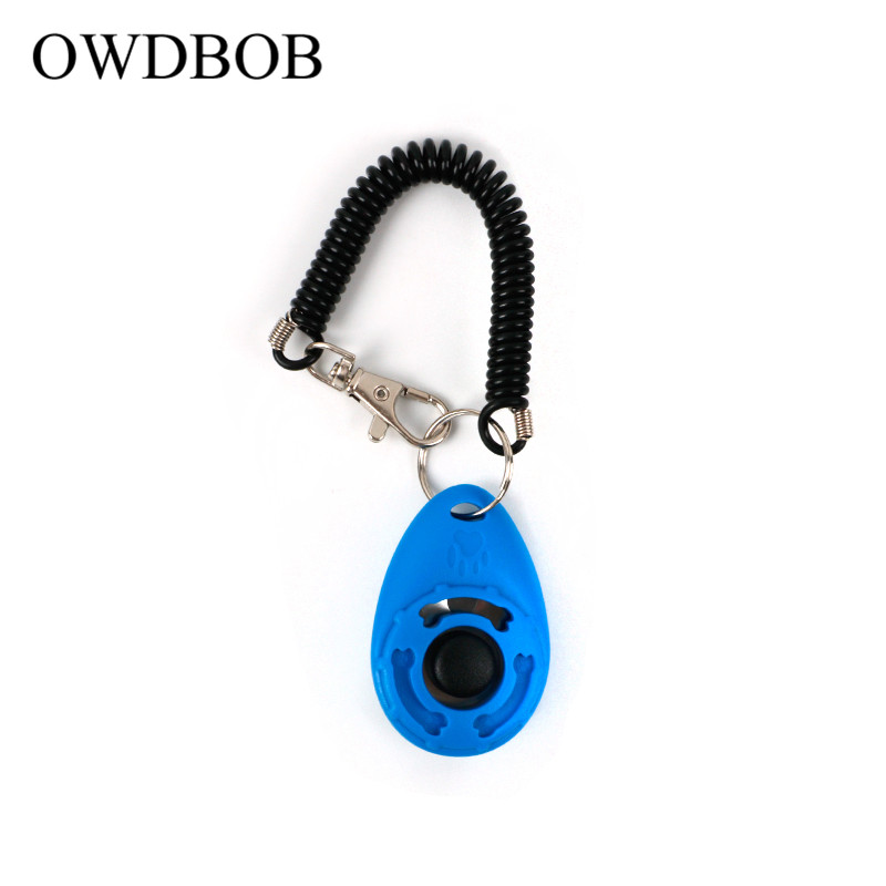 OWDBOB Pet Trainer Pet Puppy Dog Training Clickers Verstelbare Sound Sleutelhanger en Polsband Doggy Trein Klik Huisdier Accessoires: blue