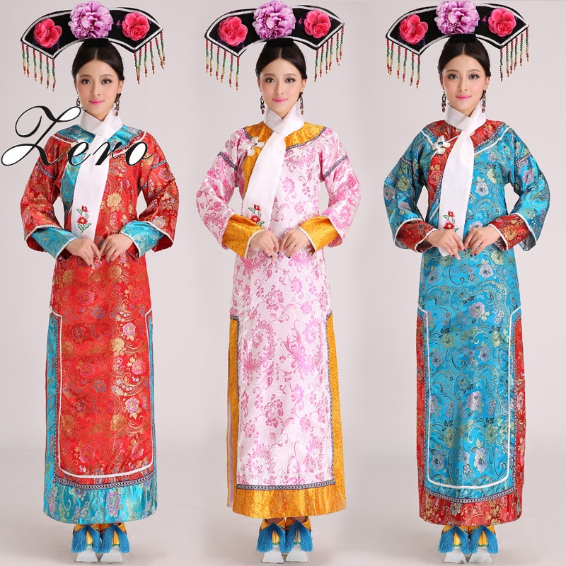 Disfraz de princesa china con tocado, 5 colores, antiguo,
