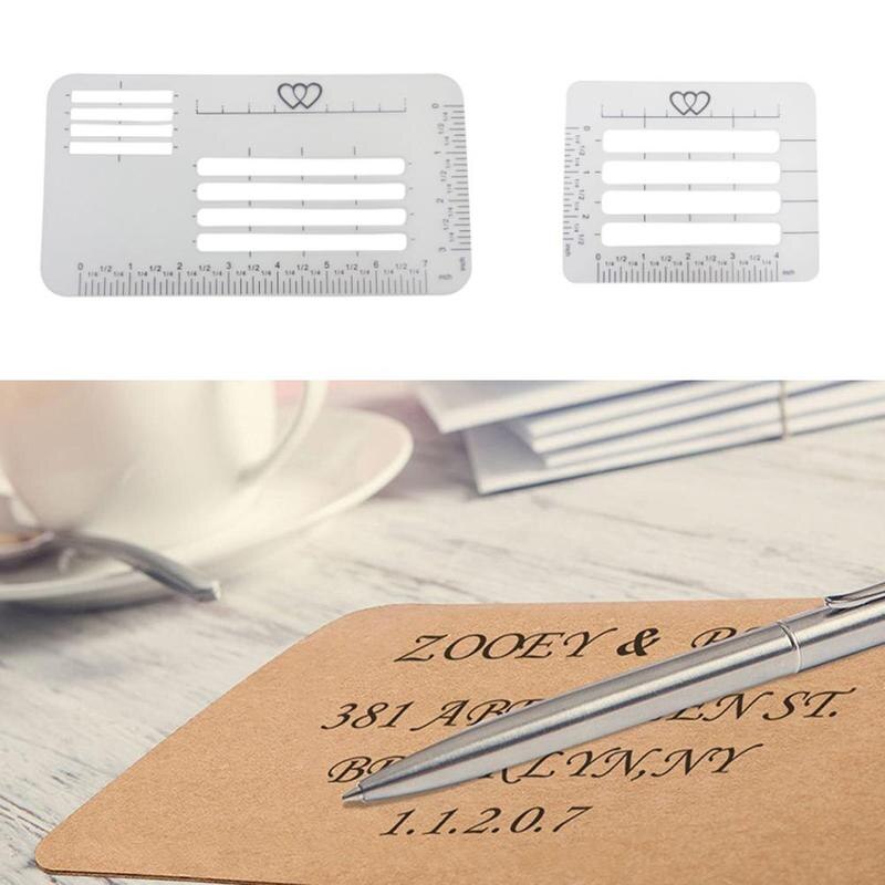 Envelope Addressing Craft Guide Stencil Templates Fits Wide Range of Envelopes, Thank You Card, Mother's Day ,Wedding 4Pcs/Lot