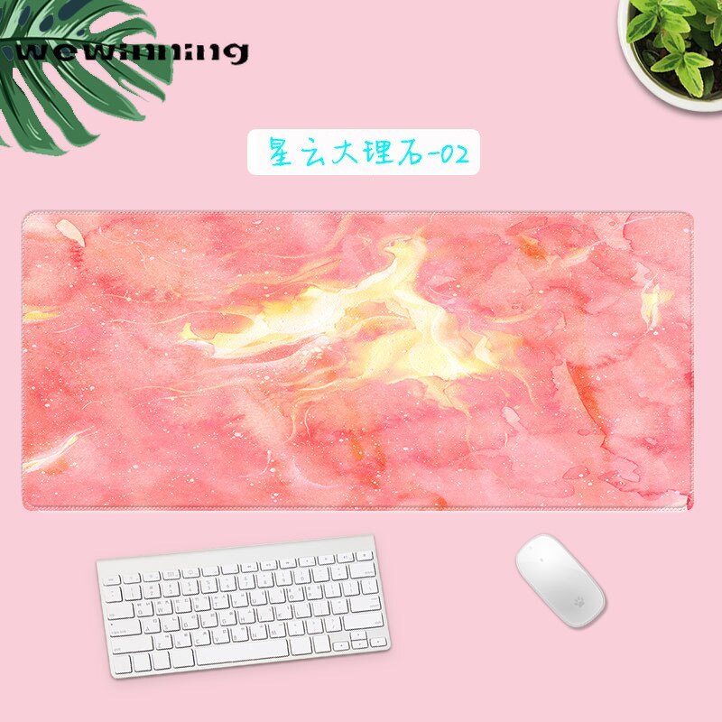 Kawaii Bureau Matten Gaming Deskpad Marmer Starry Wolken Leuke Muismat Lagre Voor Gamer Toetsenbord Kantoor Woonaccessoires: 300x800x2mm 02