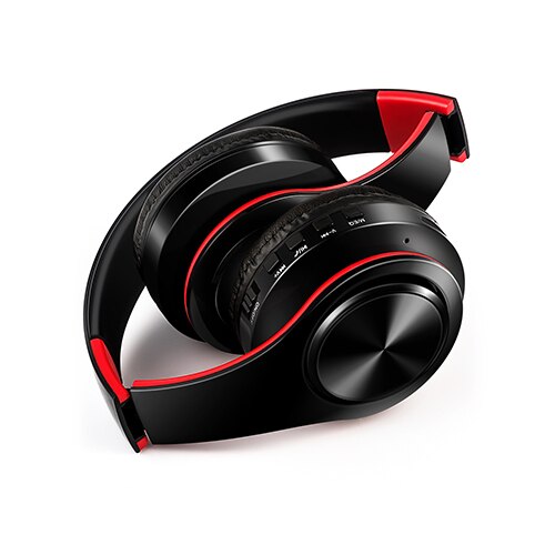 Best headphones Wireless earphones with microphone Digital Stereo Bluetooth Headset Card MP3 player FM Radio Music for all: Black Red