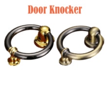 Zinc Alloy Ring Doo Knocker European Minimalist Door Security Green Bronze/Black Door Knocking Furniture Handle Hardware