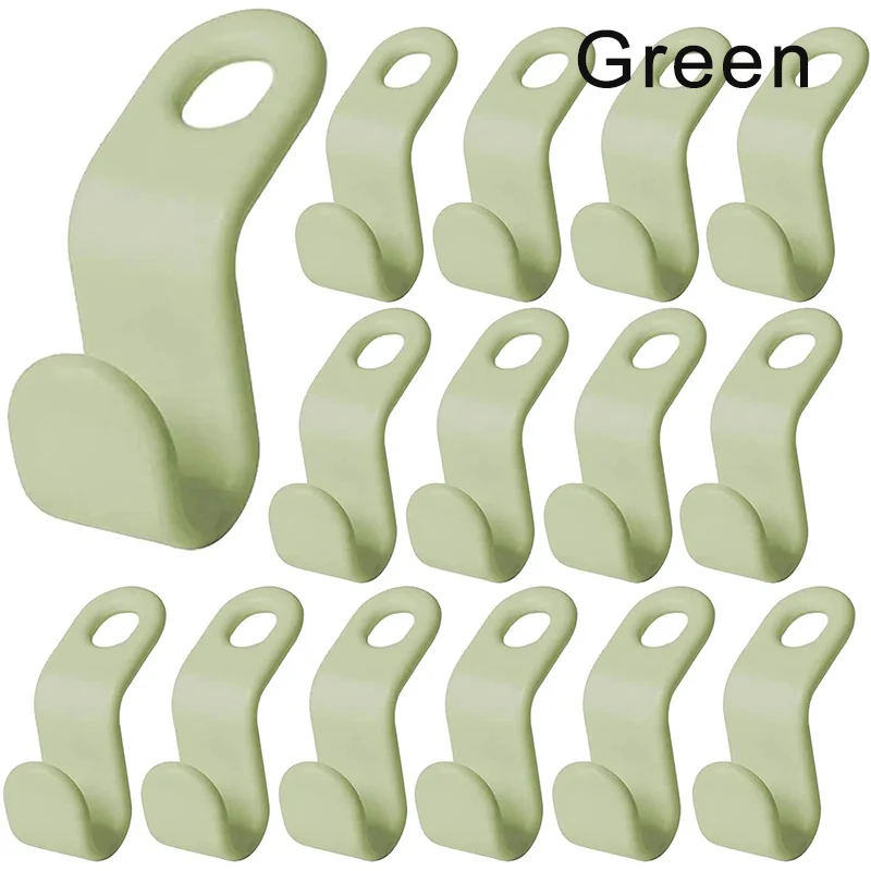 Ganchos conectores para perchas de armario, estante para ropa, ahorro de espacio, Clips extensores de plástico en cascada, organizador de pantalones y abrigos, 10/5 Uds.: XXL / Verde claro