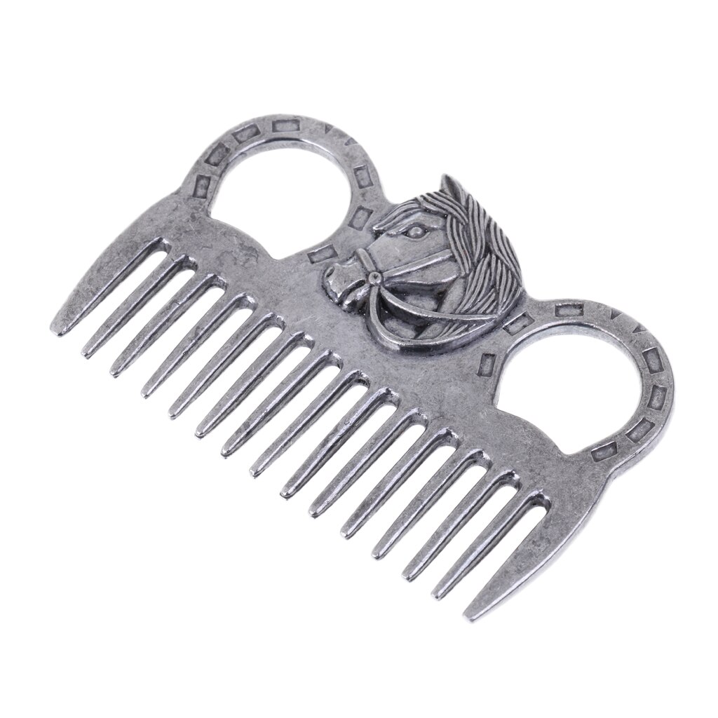Stainless Steel Horse Comb Metal Curry Brushing Cleaning Tool Equestrian