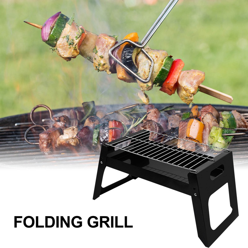 Portable Foldable Japanese Barbecue Grill Korean Charcoal BBQ Stainless Steel Outdoor Field Grilled bbq Tools Korean Bbq