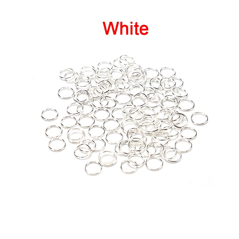 100 sztuk Jump pierścienie dzielone pierścienie 4mm/5mm/6mm/7mm/8mm dla ozdobna biżuteria otwarcie pierścień połączenia: white / 0.9x8mm