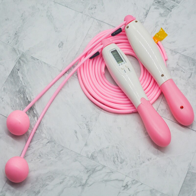 Cuerda de saltar electrónica inalámbrica para gimnasio, comba inteligente para Fitness, Crossfit, con pantalla LCD, contador de salto de velocidad: set powder
