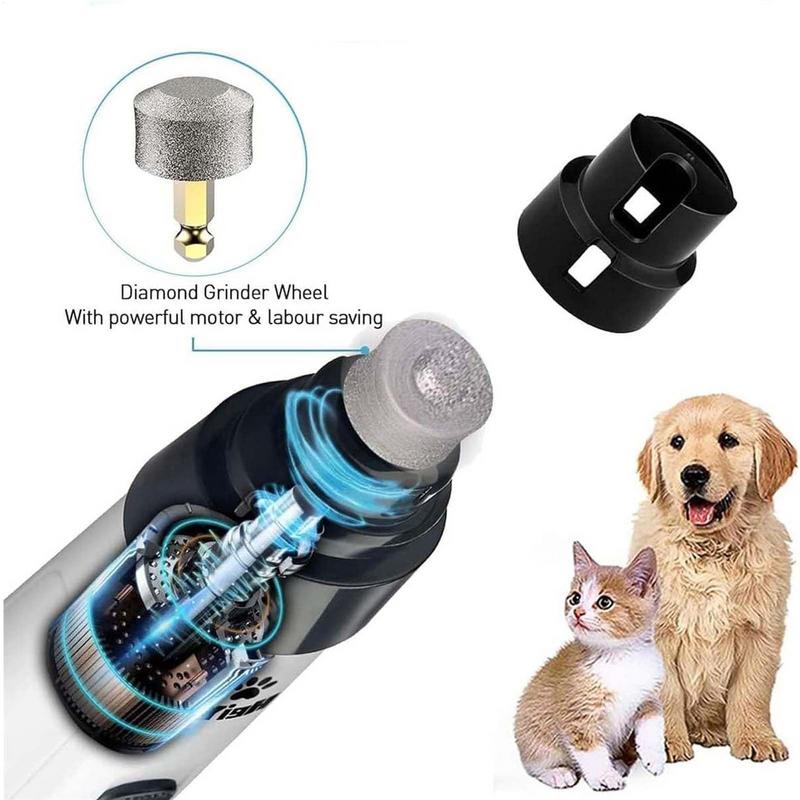 Cortauñas eléctrico para perros, cortaúñas para mascotas con carga USB, molinillo de uñas silencioso para mascotas, herramientas para el cuidado de uñas con patas de gato