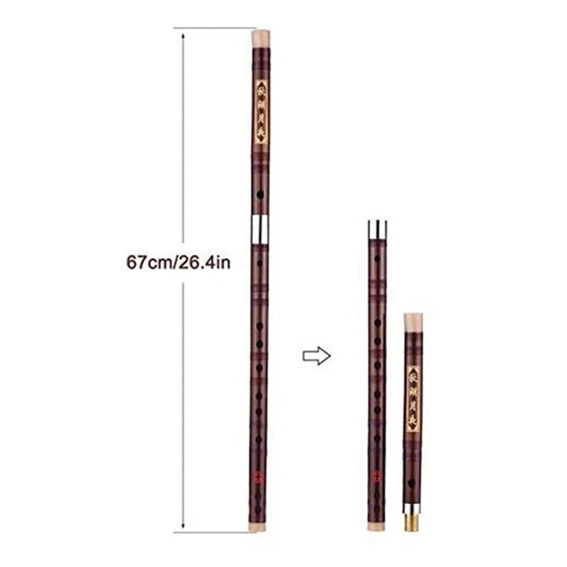 Bitter Bamboo Flute Chinese Flute Traditional Handmade Wooden Musical Flute Instrument, C Key Fifes