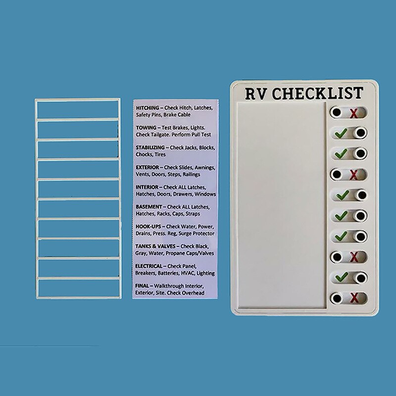 Bloc-notes de liste de contrôle pour camping-car, panneau en plastique détachable et réutilisable, bloc-notes , éléments de vérification, formulaire de planification des tâches, fabricant de liste