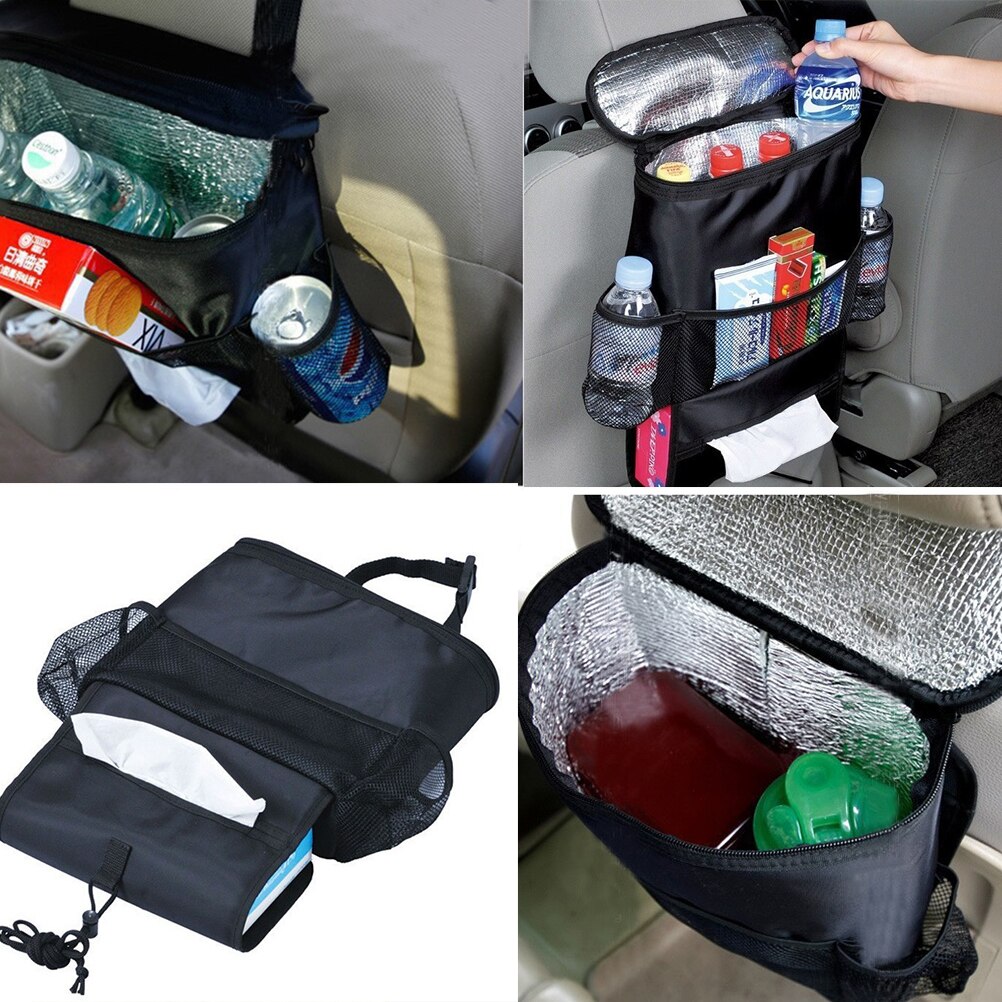 Car Seat Backpack Baby Organizer Insulated Drinks Cooler Travel Storage Bag,