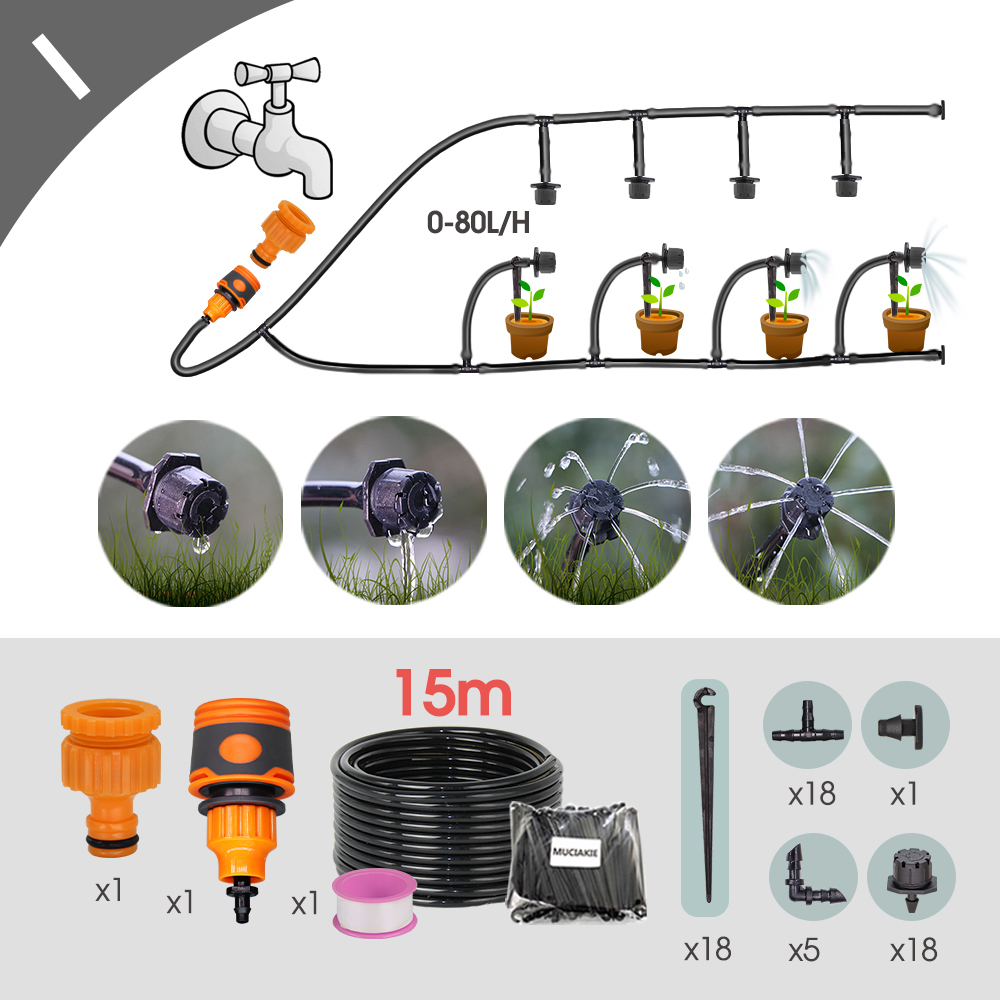 Drahtlose 2-Weg Garten Bewässerung System Einstellbar Tropf Bewässerung Kit Wifi Bluetooth-kompatibel Timer Controller 1/4'' Schlauch T: Navy Blau