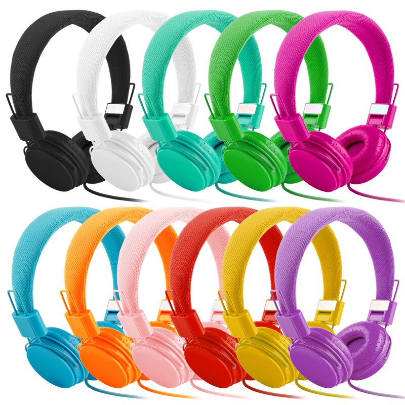 Portátil plegable auriculares viajes juego de auriculares de 3,5mm de auriculares con micrófono Control de alambre para el teléfono los niños chico MP3 MP4 iPad