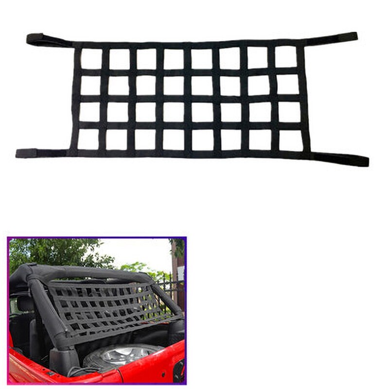 Multifunction Retrofit Mesh Cargo Auto Car Roof Storage Net Tail Box Net Net Accessories for Jeep Wrangler TJ JK: Default Title