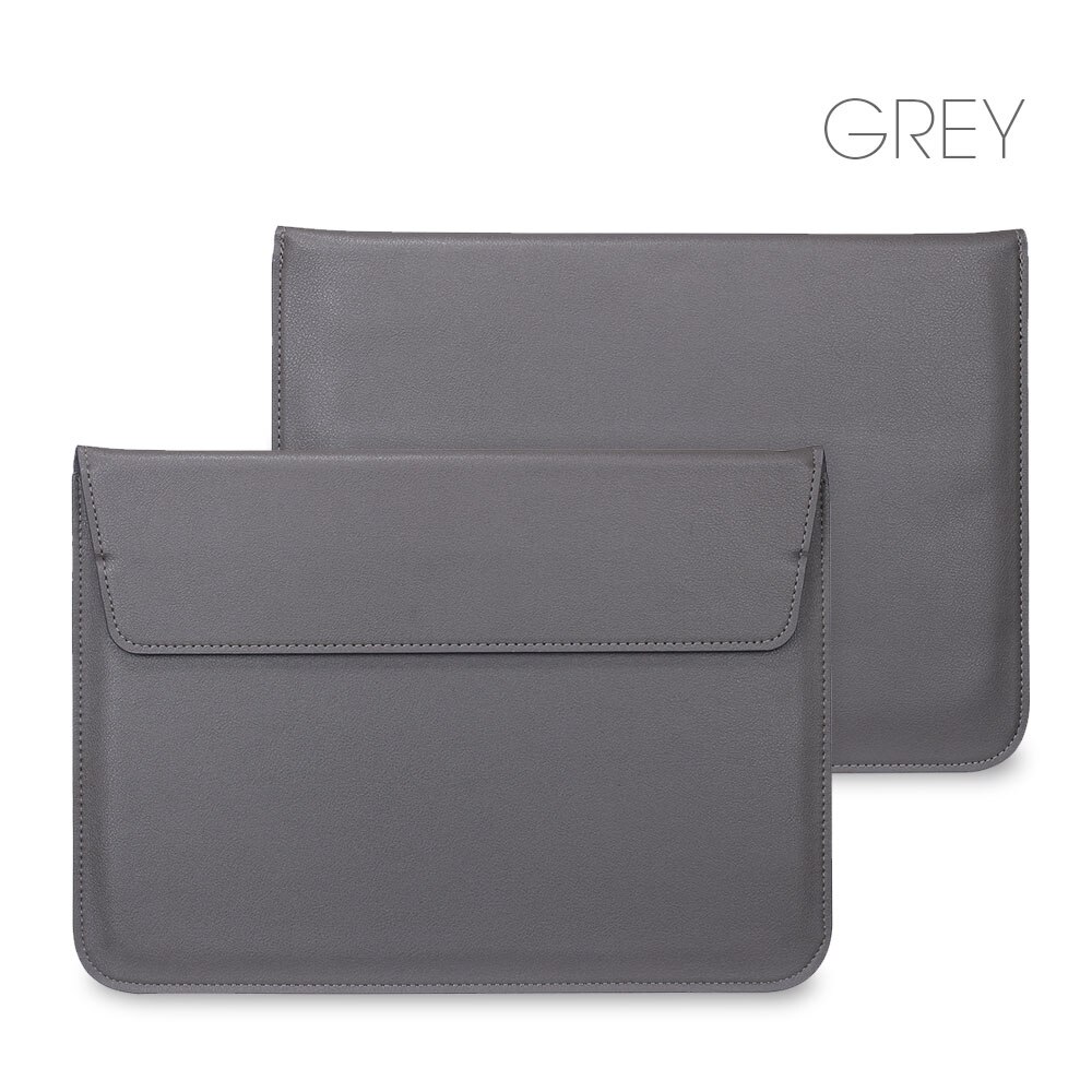 Étui de protection de manches en cuir PU pour Apple Macbook Air Pro Retina 11 12 13 15, housse pour ordinateur portable 13.3 pouces, Mac book: Model A2141 / Grey