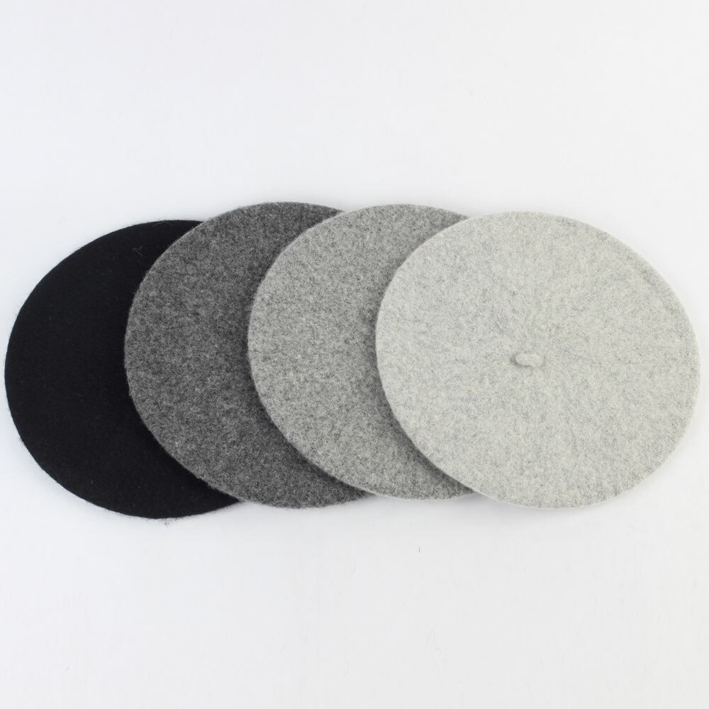 Baskerhatt för dam basker i solid varm ull för kvinnor godisfärg kashmir enfärgad fransk konstnär baskerhattar för flickor  gs102d