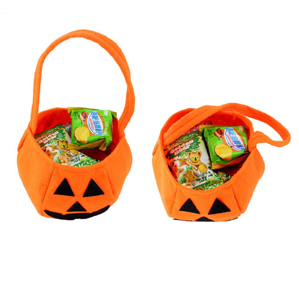 COMPUDA Halloween decorations outdoor Halloween Pumpkin Candy Bag Kid's Witch Trick Treat Handbag Children Storage Bag