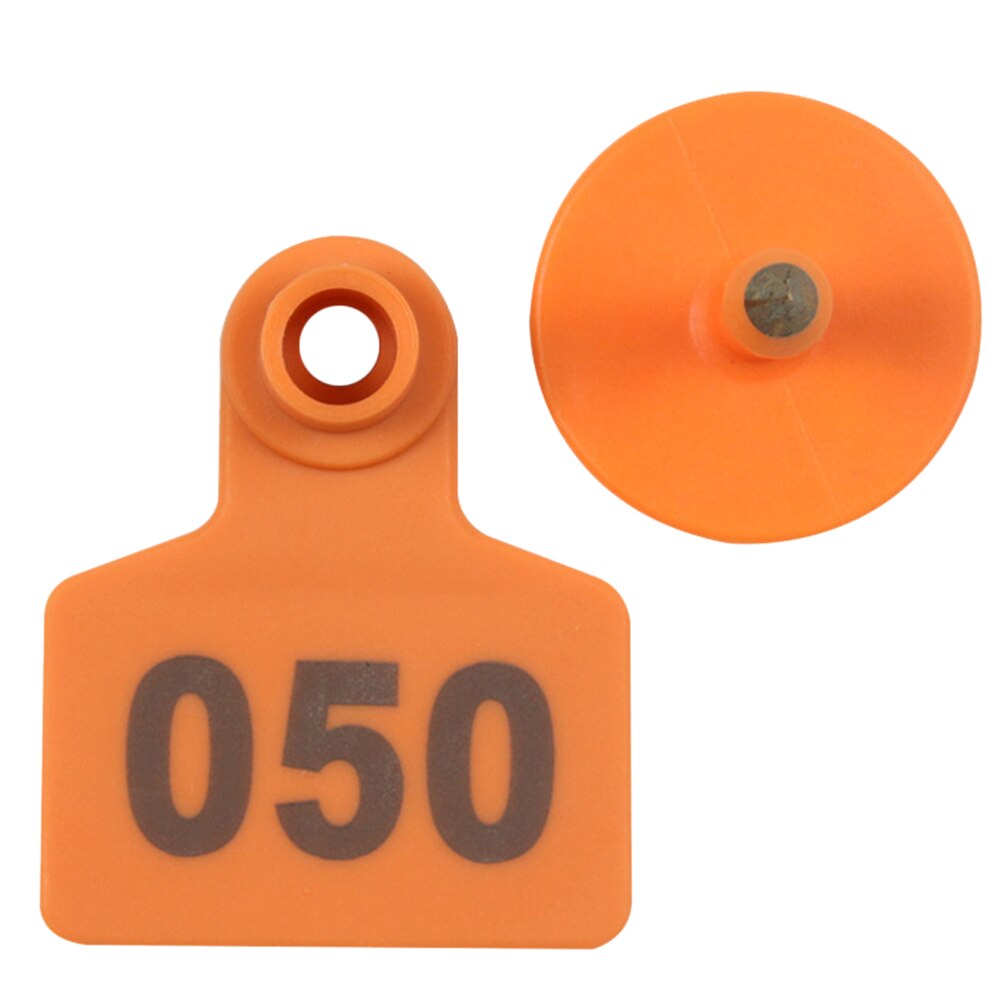 Identification No Fading Removable 1 To 100 Practical Farm Slaughterhouse ID Card Anti Rot Pig Ear Tag With Number Reusable: Brown