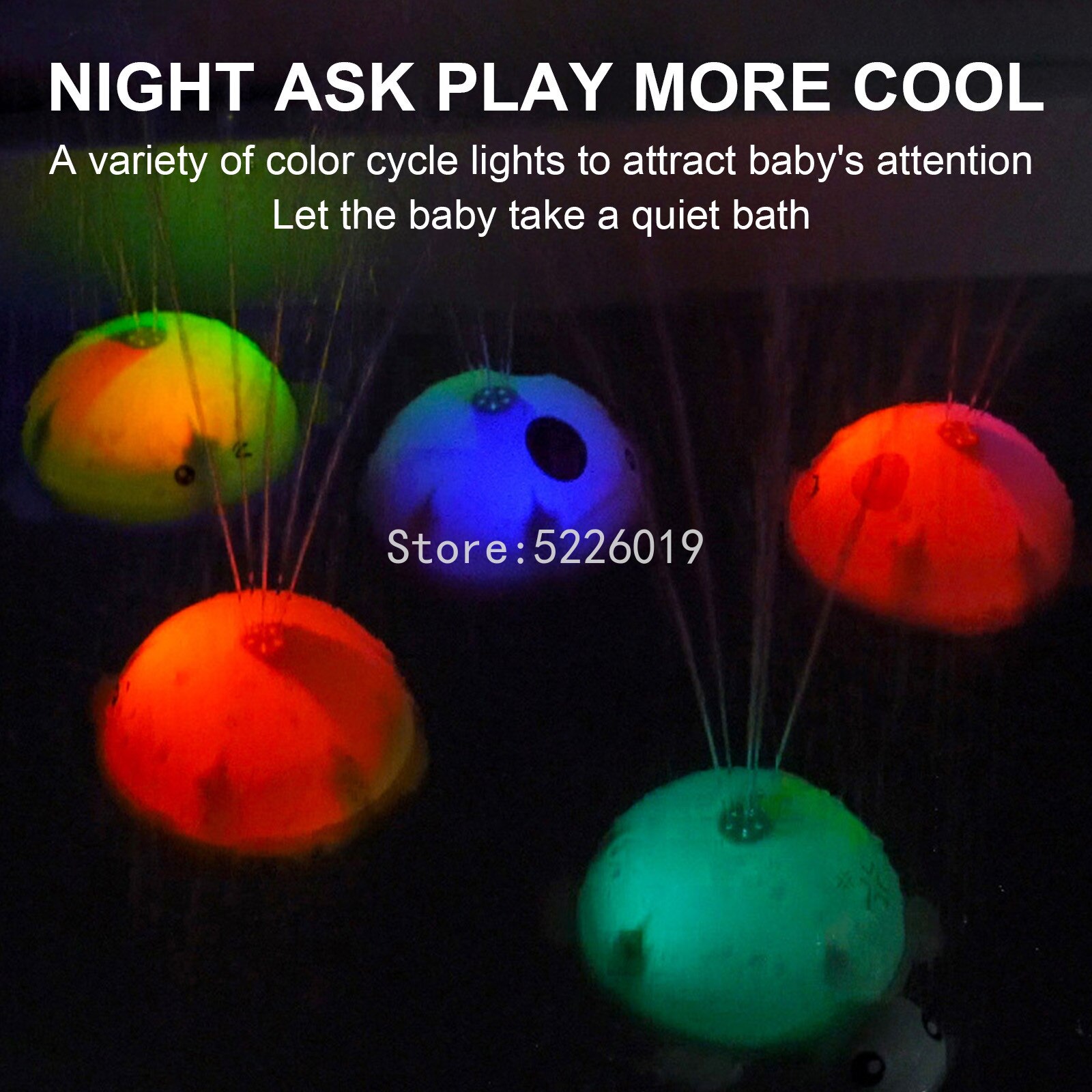 Baby Bath Toys Spray Water Shower Swim Pool Bathing Toys for Kids Electric Whale Bath Ball with Light Music Bathroom Toys