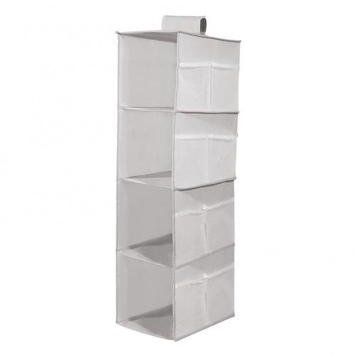 Organizadores colgantes de tela Oxford duraderos, estante de almacenamiento lavable, multicapa, plegable, organizador de ropa: Grey 4 Layer