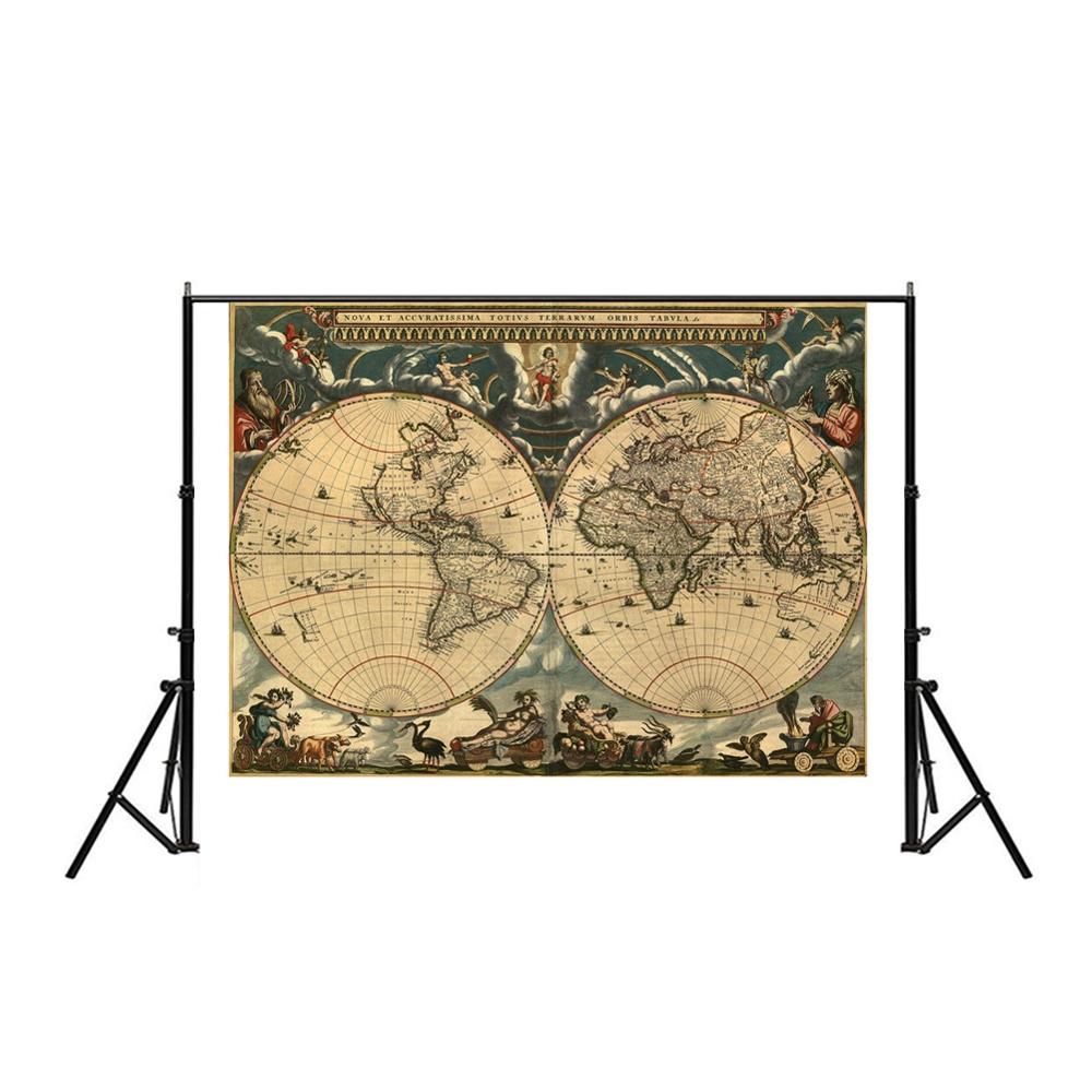 60 x 90cm vintage verdens latinske kort hjem væg dekoration kort hd lærred spraymaling til kontor og skole væg