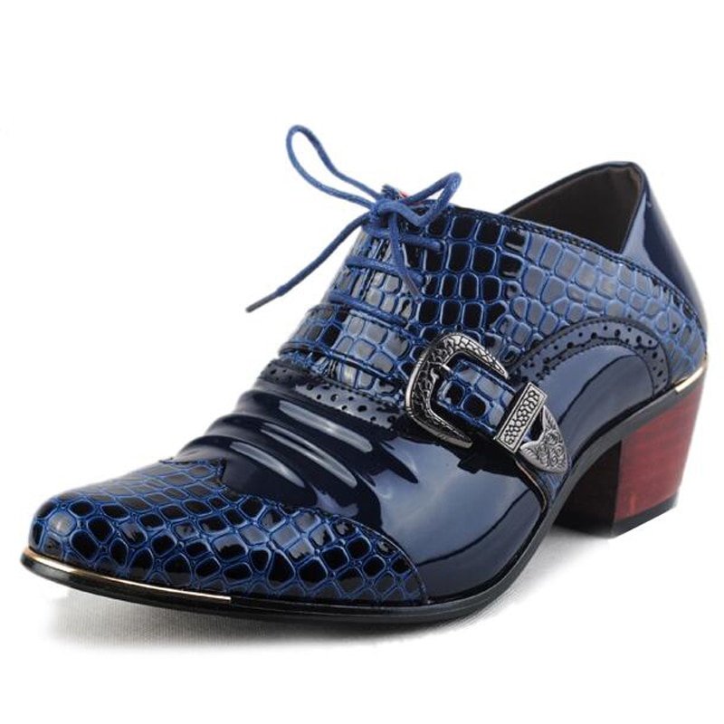 Men Formal Shoes High Heels Business Dress Shoes Male Oxfords Pointed Toe Oxford Shoe For Men Wedding Leather Shoe M321