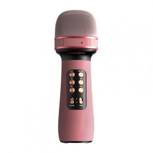 Ws -898 bluetooth håndholdt mikrofon trådløs karaoke dobbelt højttaler kondensator mikrofon afspiller synger til ios android smart tv: Lyserød