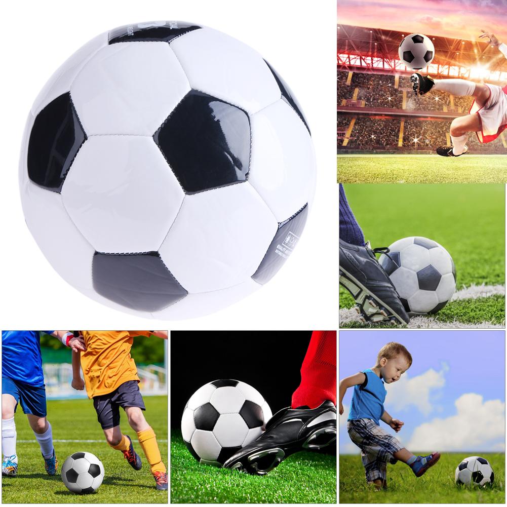 neueste Spiel FußBall Ball Weiche PU Leder Schwarz Weiß Standard Größe FußBall Ball Ausbildung FußBall Sport Zubehör