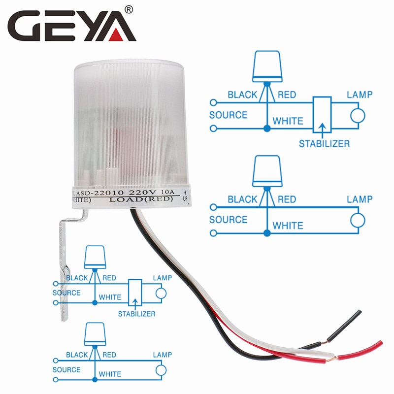 Geya Foto Sensor Licht Sensor Operated Auto Fotocel Street Foto-elektrische Schakelaar Max 30A