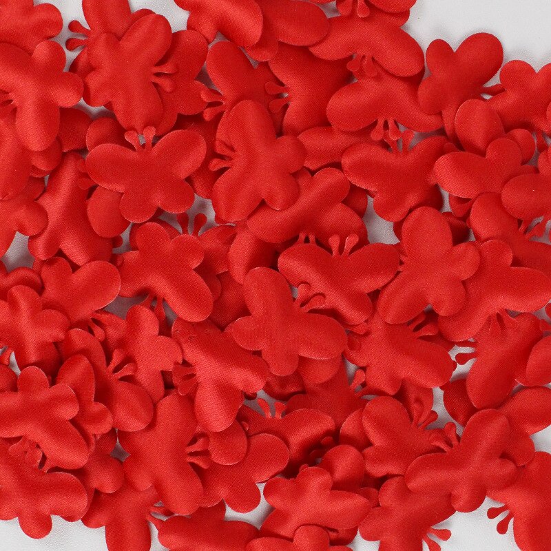 Pétales de papillons artificiels, 3.5 cm, 100 pièces, à poser à la main, pour arroser le lit, décoration pour salle de mariage: Rouge