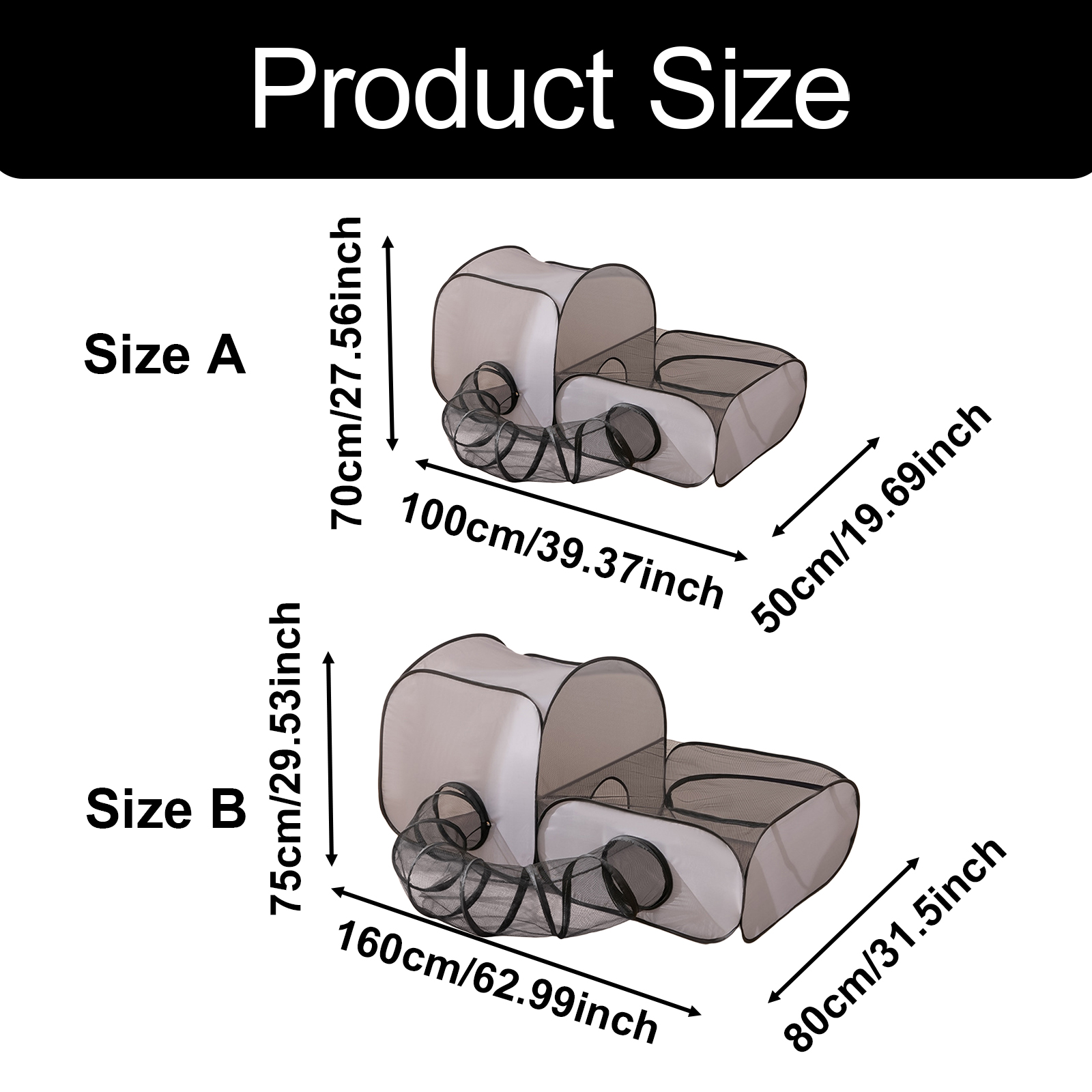 Tubo de túnel para gatos, casa de juegos práctica doblada para hámster, conejito, tienda de campaña plegable para interiores, juguete divertido para gatitos