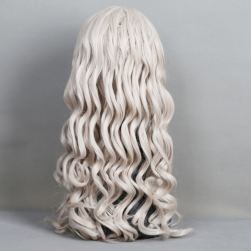 Linna Synthetische Kant Voor Vrouwen 28 Inch Blonde Kleur Natuurlijke Wave Hittebestendige Zachte Haar Pruik Met Natuurlijke haarlijn