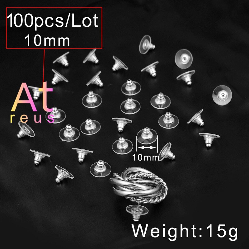 30-1000 Stuks Zachte Siliconen Rubber Earring Back Stoppers Voor Stud Oorbellen Earnuts Frisbee Vlinder Bullet Oordoppen Diy bevindingen: FT382Frisbee100pcs