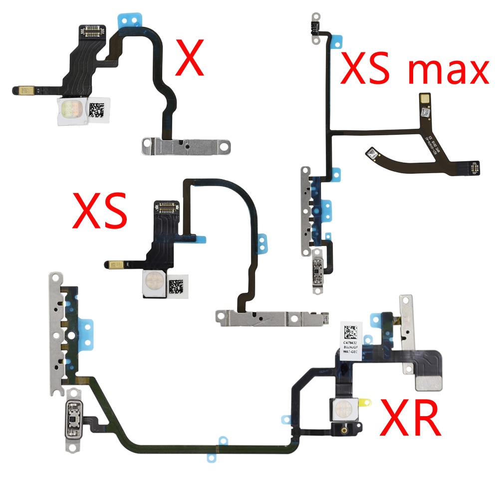 1pcs Für iPhone X Xs Max XR Stumm &amp; Volumen Power Tasten key Schalter Flex Kabel Mobille Telefon Reparatur teile