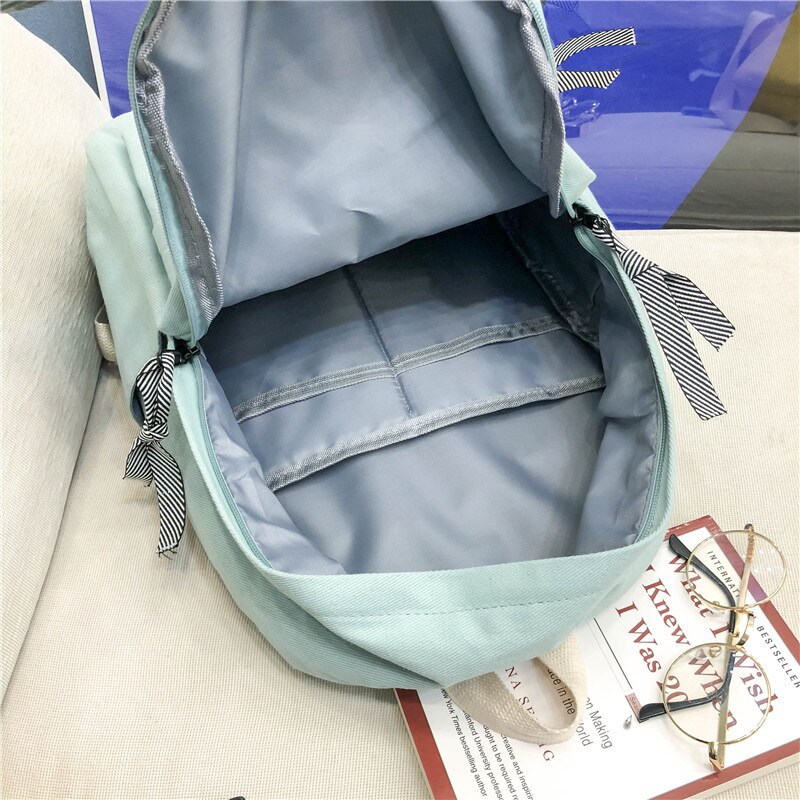 Cute School Bag Girls Canvas Backpack Women Shoulder Bags Travel Student Schoolbag Teenager Backpacks WBS799-2