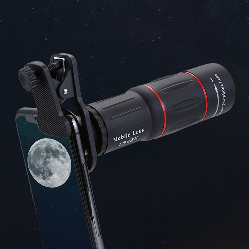 18x25 Monocular Zoom HD Optical Cell Phone Lens Universal Observing Survey 18X Telephoto Lens With Tripod For Smartphone: No Tripod